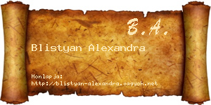 Blistyan Alexandra névjegykártya